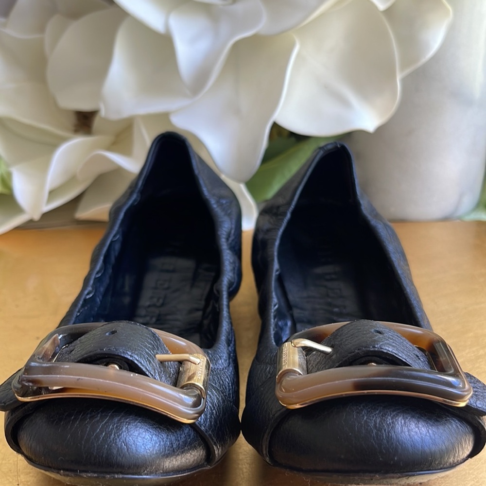 Burberry Black Leather Ballet Flats - Picture 5 of 14